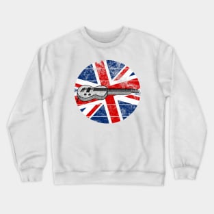 Lap Steel Guitar UK Flag Slide Guitarist British Musician Crewneck Sweatshirt